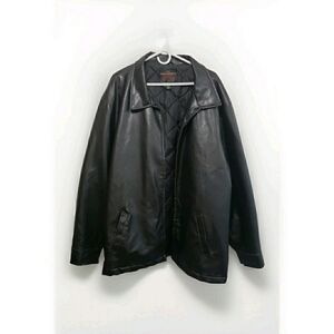 Steve & Barry’s Men’s Faux Leather Jacket Dark Brown Full Zip Coat Size 3XL
